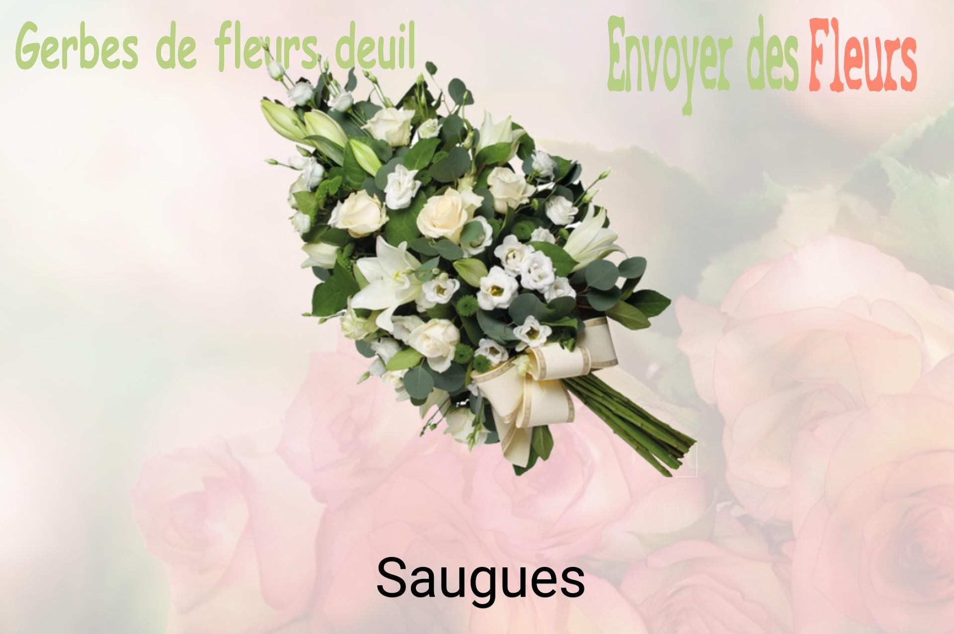 Gerbe de fleurs de deuil livrée à Saugues